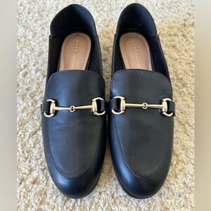 BCBGeneration Black Loafers with Gold Accent